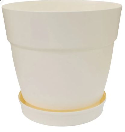 Горшок для цветов InGreen Villa de Fiori, фикс.поддон 26л, D380мм, на колесиках,белоснежный жасмин